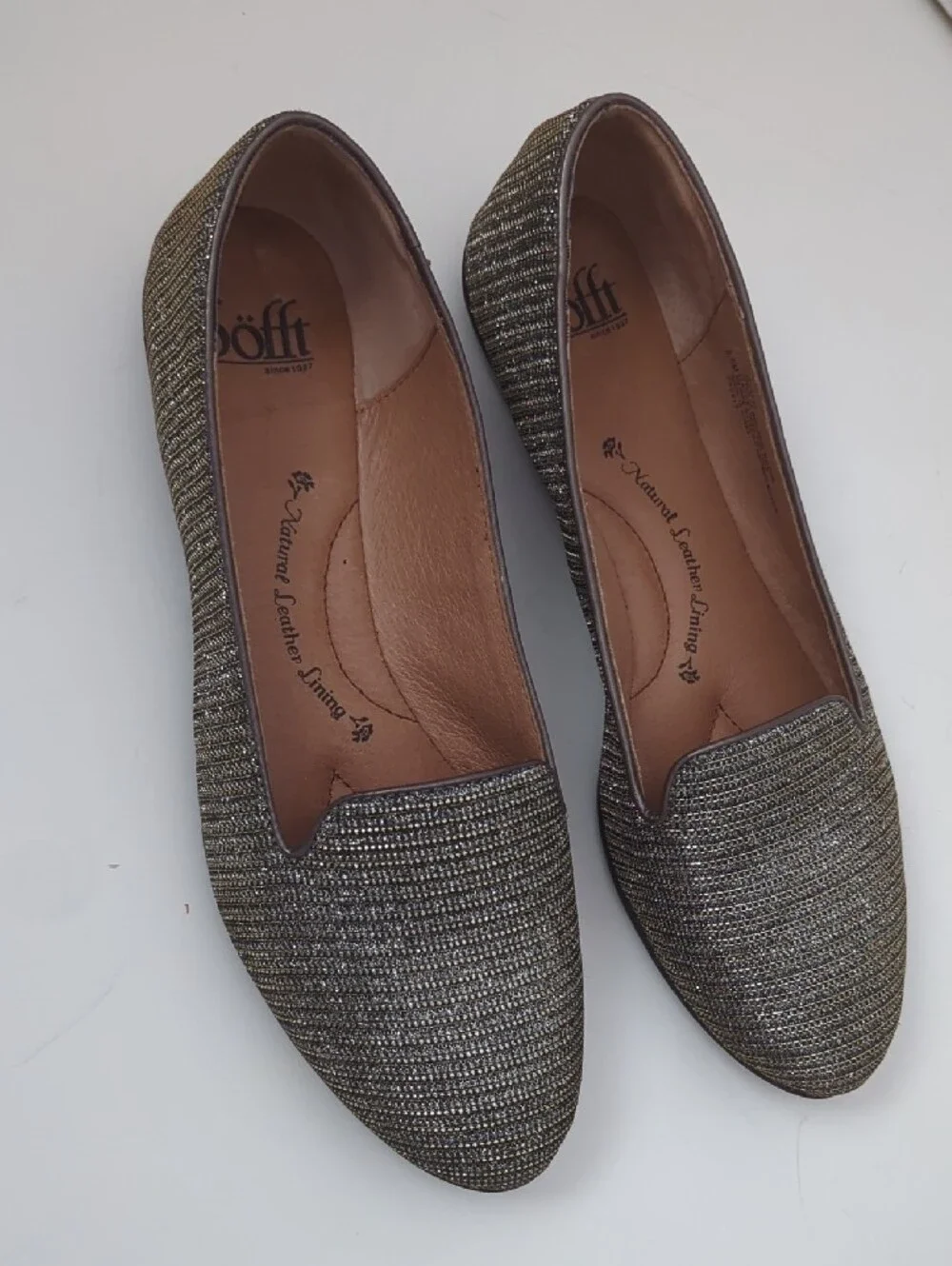 Söfft Gold Metallic Slip-On Flats